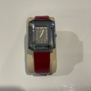 Frank Gerry Crystal Watch with Red Strap